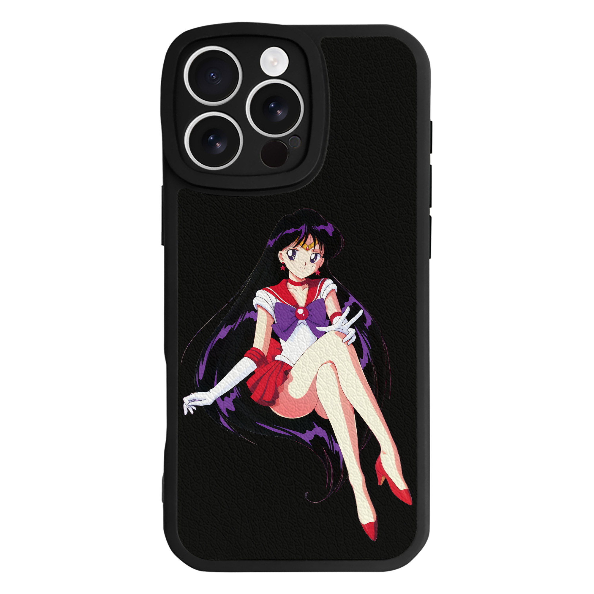 （画像用） 美少女戦士セーラームーン 火野レイ ひの レイ Sailor Moon Hino Rei （セーラーマーズ,Sailor Mars） 【iPhone 16シリーズ対応】シリコンスマホケース（レザー調） 材質：シリコン
